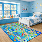 Chicrug 4x6 Car Road Area Rug for Kids Playroom Bedroom, Non Slip Low Pile - Image 7