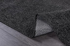 CAMILSON Indoor and Outdoor Runner Rug Dark Gray Black Solid Boho Woven Design - Image 6