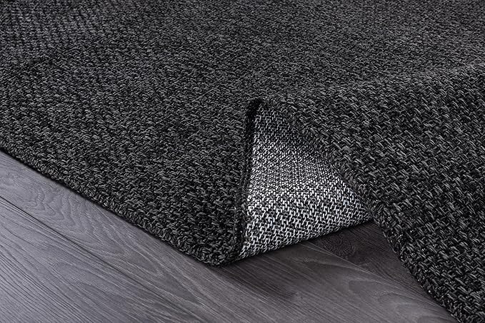 CAMILSON Easy Jute Rug 2x3, Indoor Outdoor Dark Gray Color Farmhouse Area Rugs - Image 5