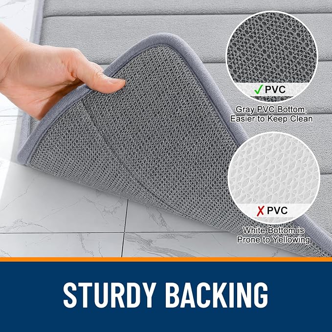 OLANLY Memory Foam Bath Mat 59x35, Super Soft Absorbent Bathroom Rugs, Quick Dry - Image 7
