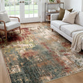 RELEANY Washable Area Rugs Square 7ft Non-Slip Modern Abstract Soft by RELEANY