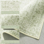 Light Green Nursery Rug Boy Girl 6x9 Area Rugs Washable Non Slip Low Pile Soft - Image 3