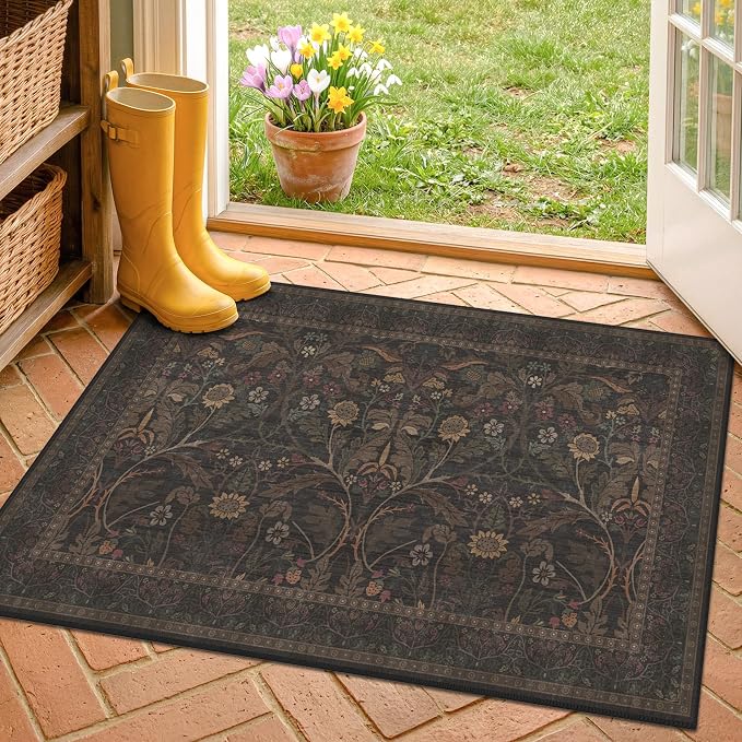 Dark Brown 2x3 Washable Entry Rug, Throw Small Rugs - Image 8