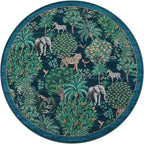 GarveeHome Jungle Round Washable Rugs 6ft Non-Slip Soft Round Rug - Image 4
