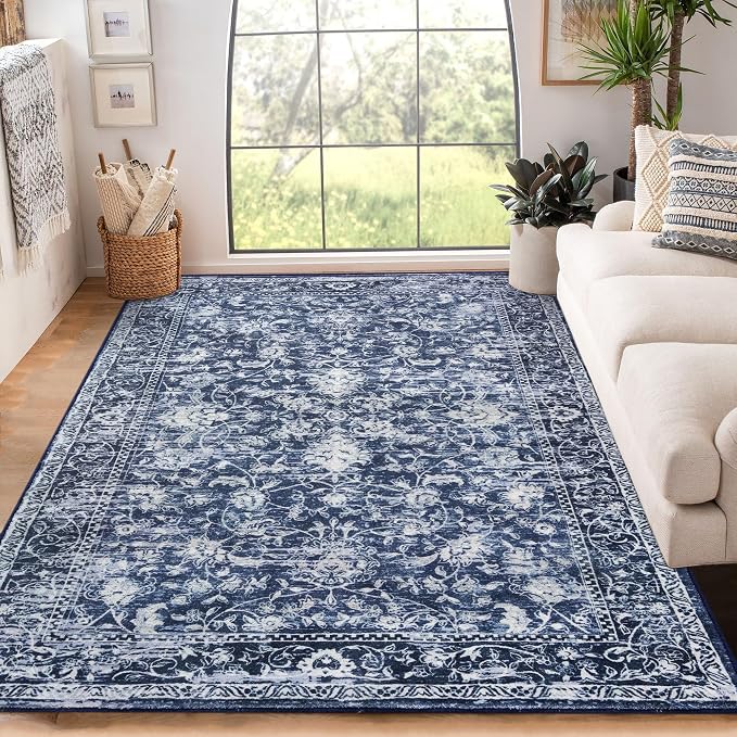 KILOCOCO Area Rug 6x9 Living Room Rug Washable Printed Vintage Floral Non Slip by Kilococo