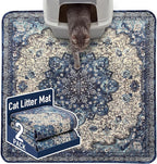 Hompet Cat Litter Mat 2 Pack, 36x36 Large Machine Washable Trapping Mats by Hompet