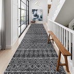 Washable 2.6x14 Runner Rug Moroccan: Hallway Rugs Non Slip Geometric Bedroom by BYYVOORugsforYourHome