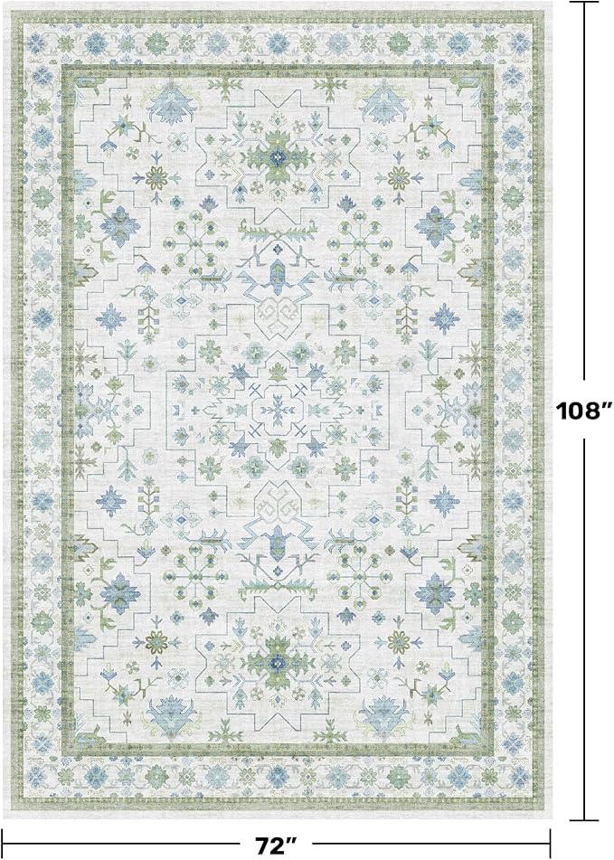 Hazo Haus Cream Oushak 6x9 Bedroom Rug - Image 2