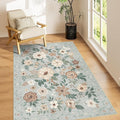 DUKINO 4x6 Feet Office Chair Mat, Lightweight Non Slip Washable Floral Area Rug by DUKINO
