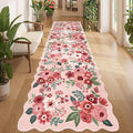 DUKINO 3x10 Washable Runner Rug, Non Slip Floral Ultra Soft Runner by DUKINO
