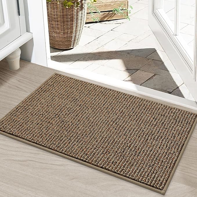 BEQHAUSE Dirt Trapper Door Mat 20" x 32", Non-Slip Washable Doormats Entrance by BEQHAUSE