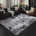 Rugcomf Area Rug 5x7 Washable Rug Boho Soft Abstract Pattern Non-Slip Faux Wool by Rugcomf