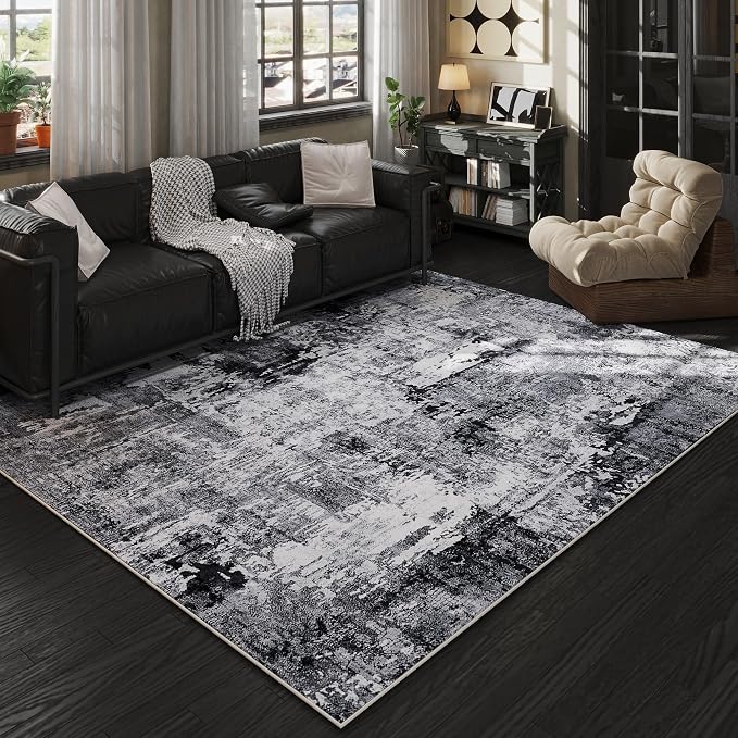 Rugcomf 6x9 Rug Washable Bedroom Rug Large Soft Area Rug Abstract Pattern by Rugcomf