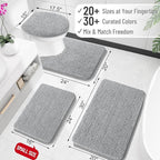 OLANLY Bathroom Rugs 35x24, Extra Soft Absorbent Chenille Bath Rugs, Rubber - Image 2