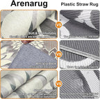 4x6 Washable Rug for Living Room Tropical Botanical Modern Floral Chenille Area - Image 4