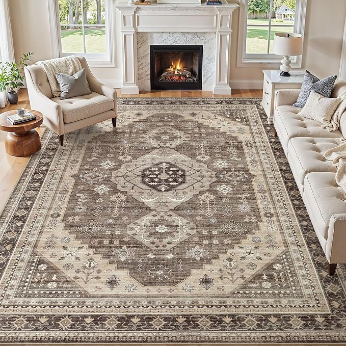 7x9 Washable Area Rug, Large Rugs by JessibouAreaRug