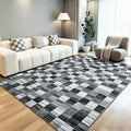 Terrug Black and White Checkered Rug by TerrugHomeDecor