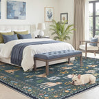 Soalmost Dog 6x9 Area Rugs for Living Room, Machine Washable Animal Floral - Image 3