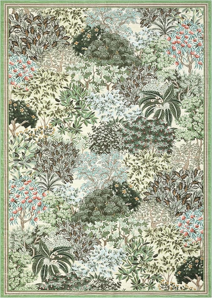GarveeHome Forest Rugs 6x9, Botanical Low Pile Non Slip Stain Resistance - Image 4