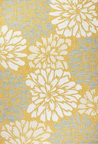 JONATHAN Y Floral Textured Weave Indoor Outdoor Area Rug 4X6 Yellow/Cream - Image 8