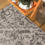 JONATHAN Y Boho Medallion Indoor Outdoor Round Area Rug 8 Ft Black/Gray - Image 8