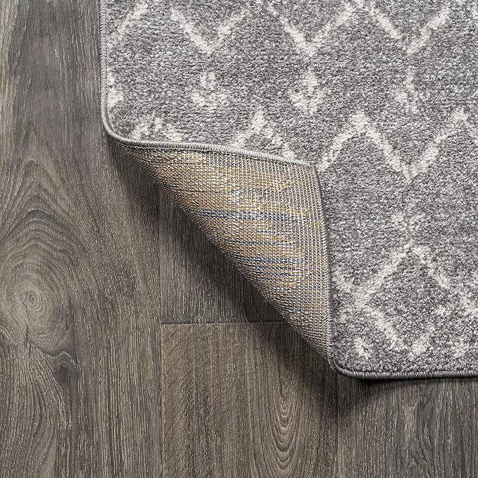 JONATHAN Y Boho Vintage Diamond Gray/Ivory Round Area Rug 6 ft, Moroccan Hype - Image 5