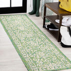 JONATHAN Y Boho Medallion Indoor Outdoor Runner Rug 2X10 Cream/Green, Malta by JONATHANY