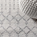 JONATHAN Y Boho Vintage Diamond Cream/Gray Runner Rug 2X10 ft, Moroccan Hype - Image 3