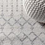JONATHAN Y Boho Vintage Diamond Cream/Gray Runner Rug 2X14 ft, Moroccan Hype - Image 3