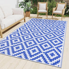 Smiry Waterproof Outdoor Rug 10X14 ft, Reversible Plastic Straw Patio Camping by Smiry