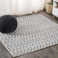 JONATHAN Y Moroccan Geometric Indoor Outdoor Square Area Rug 5X5 Light by JONATHANY