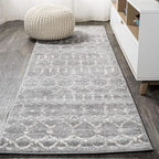 JONATHAN Y Boho Vintage Diamond Gray/Ivory Runner Rug 2X20 ft, Moroccan Hype by JONATHANY