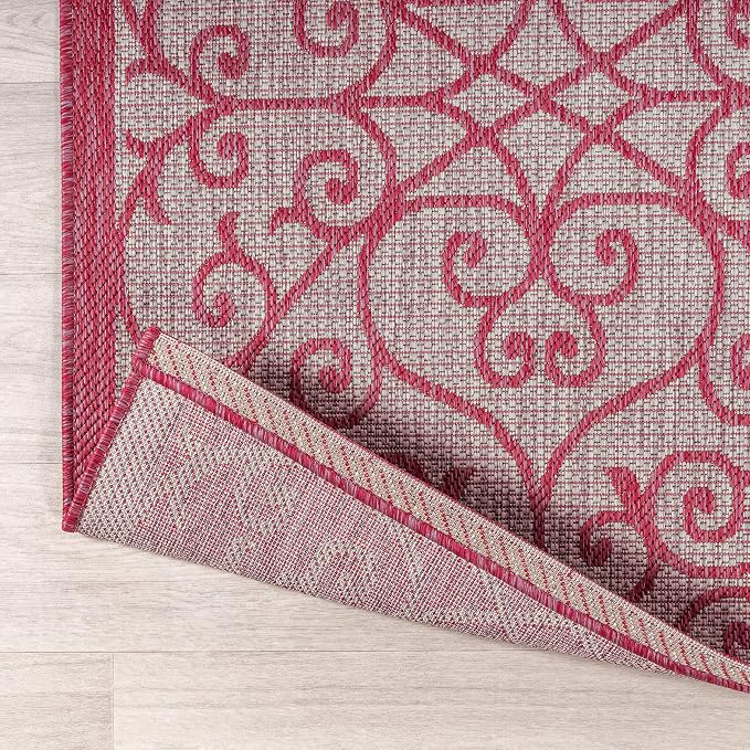 JONATHAN Y Vintage Filigree Indoor Outdoor Square Area Rug 5X5 Light - Image 3