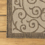 JONATHAN Y Vintage Filigree Indoor Outdoor Runner Rug 2X10 Beige/Brown - Image 6