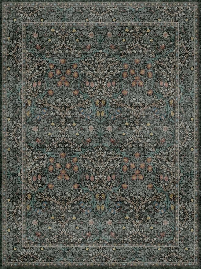 Washable Dark Green Rug for Living Room - Image 3