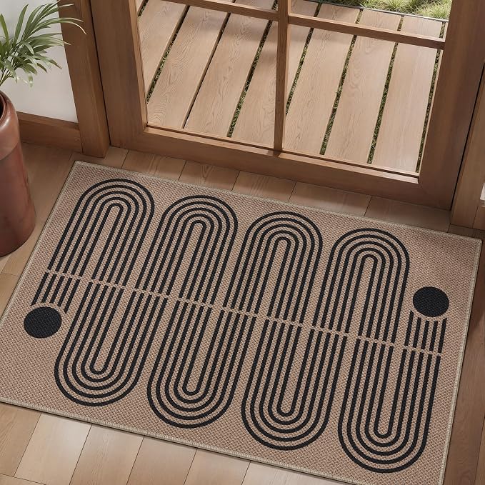 Tangsoo Easy Jute 2x3 Outdoor Rug, Small Washable Non-Slip Rug - Image 2