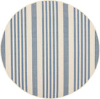 SAFAVIEH Courtyard Collection 4' Round Beige/Blue CY6062 Stripe Indoor/ - Image 3
