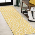 JONATHAN Y Moroccan Geometric Indoor Outdoor Runner Rug 2X10 Yellow/Cream by JONATHANY