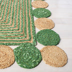 SAFAVIEH Cape Cod Collection 8' x 10' Green / Natural CAP201Y Handmade Boho - Image 3
