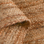Hausattire Hand Woven Jute Braided Rug, 6’ Round – Natural, Reversible Boho - Image 5
