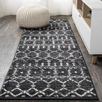 JONATHAN Y Boho Vintage Diamond Black/Ivory Runner Rug 2X10 ft, Moroccan Hype by JONATHANY