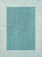 Nuloom Asha Teal/Ivory, Striped Border, Soft and Cozy, High Traffic, Easy Clean - Image 3