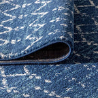 JONATHAN Y Boho Vintage Diamond Blue/White Indoor Area Rug 8X10 ft, Moroccan - Image 8