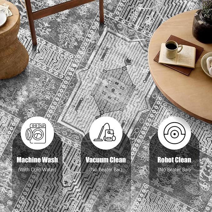 YARNSCAPE Vintage 5' x 7' Washable Area Rug - Image 4