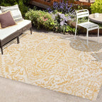 JONATHAN Y Boho Medallion Indoor Outdoor Area Rug 4X6 Cream/Yellow, Estrella - Image 3