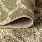 JONATHAN Y Floral Textured Weave Indoor Outdoor Square Area Rug 9X9 Sage/Brown - Image 3