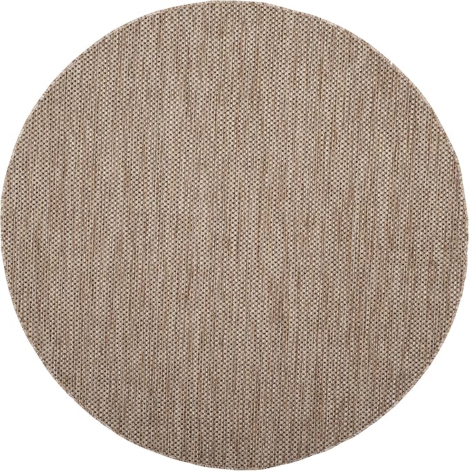 SAFAVIEH Courtyard Collection 7'1" Round Natural/Black CY8521 Indoor/ Outside - Image 2