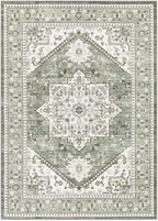 7x9 Vintage Area Rug: Washable Neutral Soft Non Slip Thin Large Floor Carpet - Image 10