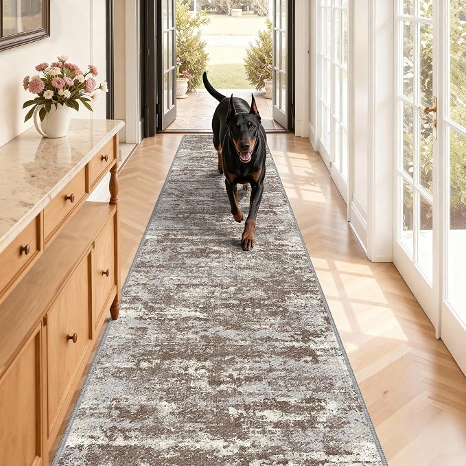 Washable Carpet Runners for Hallway 12ft-Non Slip Floor Runners for Dogs by TTelephant