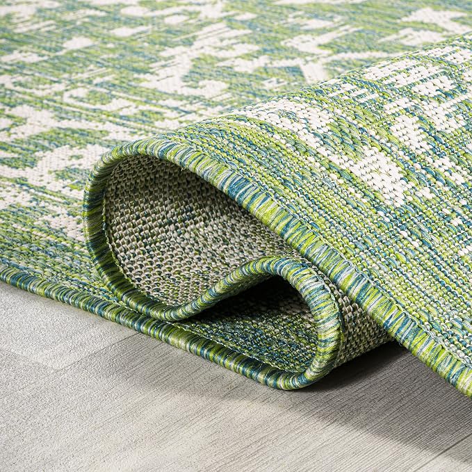 JONATHAN Y Boho Medallion Indoor Outdoor Area Rug 5X8 Cream/Green, Malta - Image 6